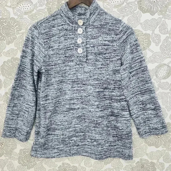 Soft Surroundings Mock Button up Fleece Sweatshirt Women's PS - Picture 1 of 8